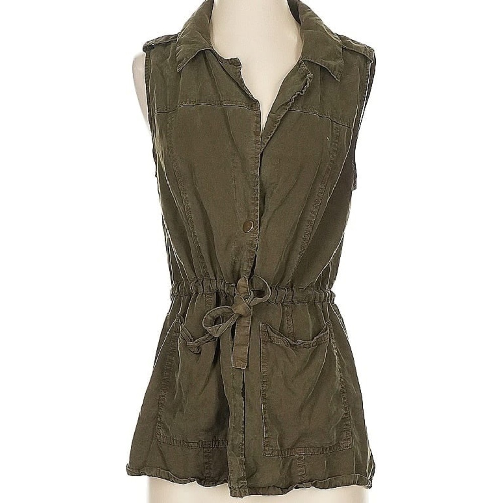Sanctuary Olive Green Sleeveless Utility Vest Large